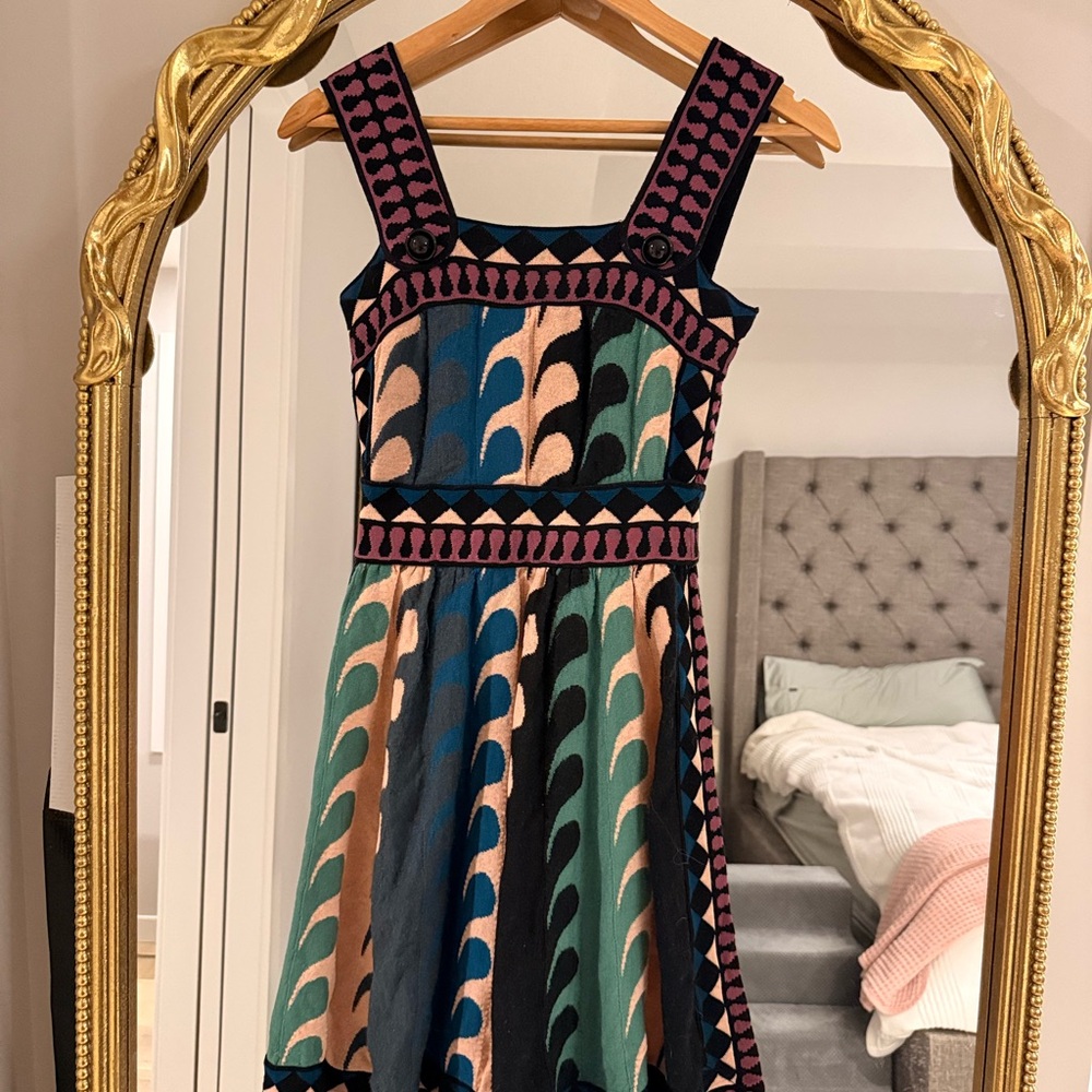 Missoni Blue and Green Patterned Knee Length Dress - Picture 3 of 10
